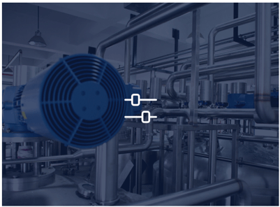 Compare didactic training systems, icon for comparison, over industrial background