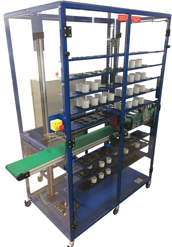 Vertical and automated warehouse training system, manufactured by ERM in France