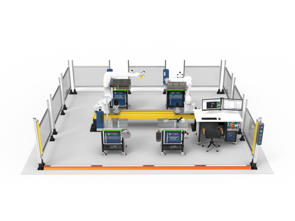 Dual Robot Deburring, Polishing & Engraving Training Cell (HA-DPE-107) from Hytech Automation