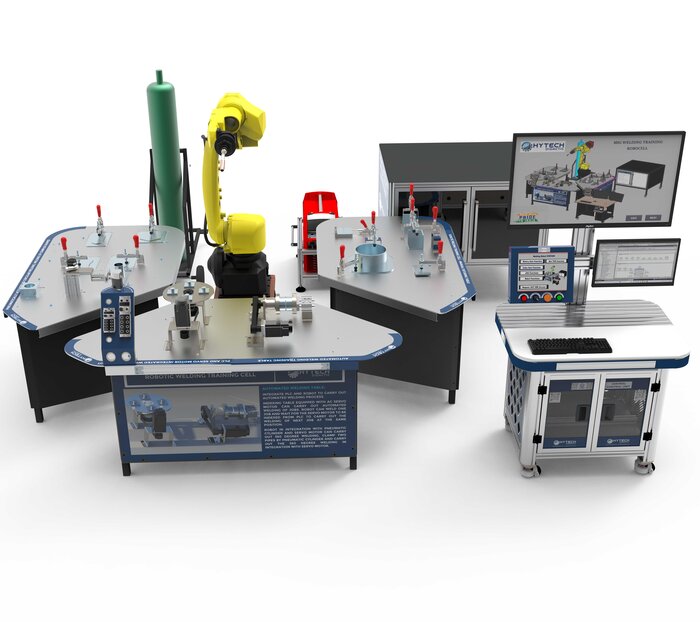 Integrated Robotics Welding Cell with PLC, HMI and IIOT