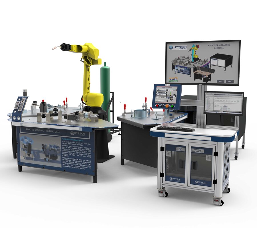 Integrated Robotics Welding Cell with PLC, HMI and IIOT