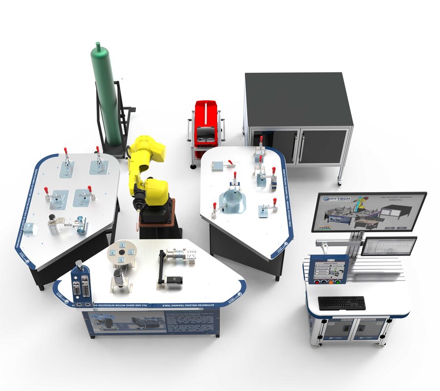 Integrated Robotics Welding Cell with PLC, HMI and IIOT