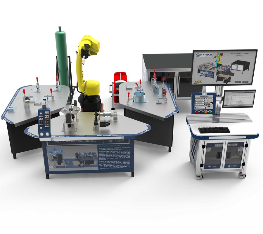 Integrated Robotics Welding Cell with PLC, HMI and IIOT