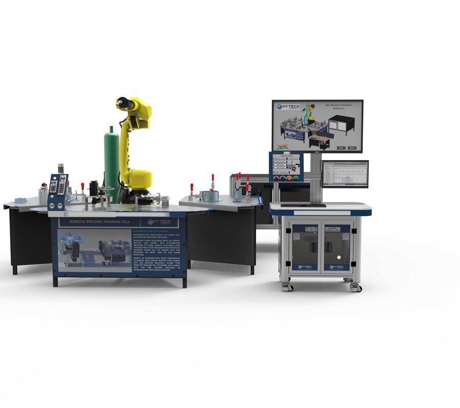 Integrated Robotics Welding Cell with PLC, HMI and IIOT
